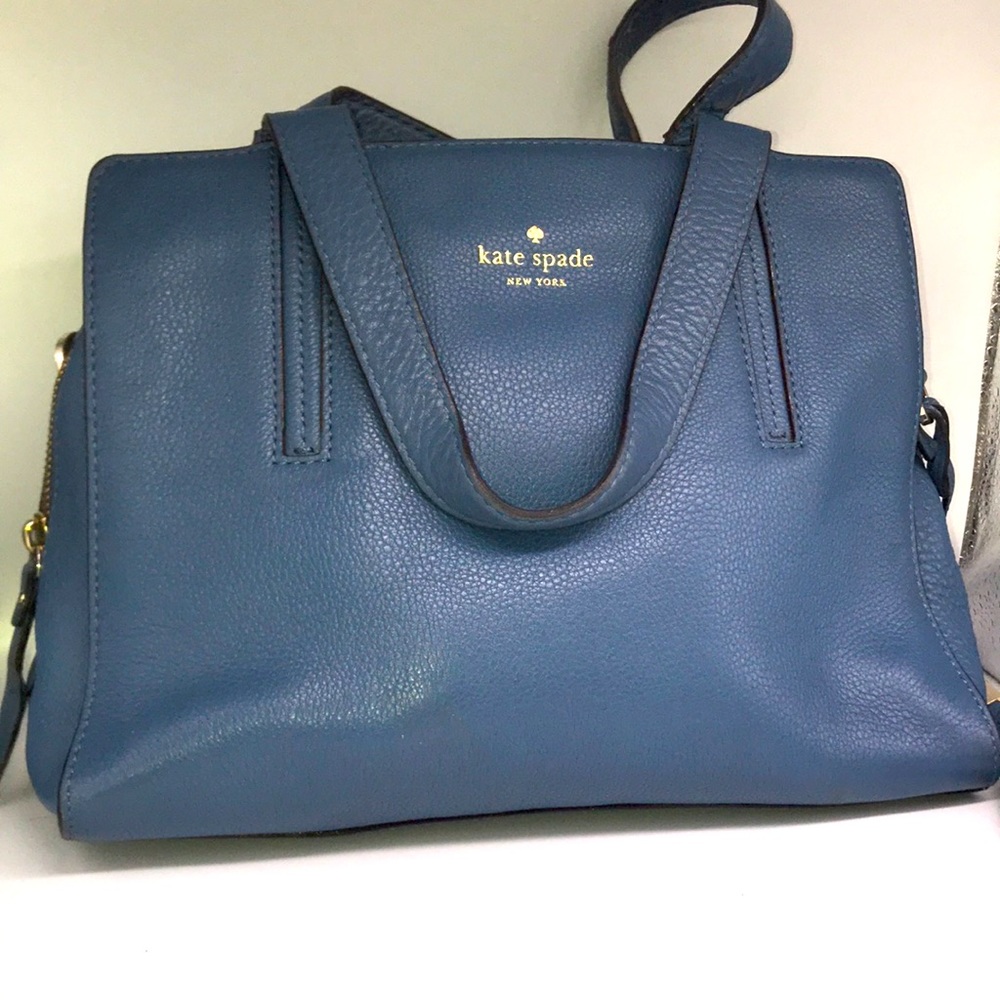Kate Spade blue periwinkle leather shoulder bag purse